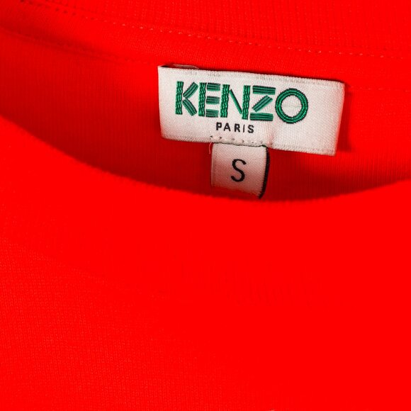 KENZO Red Cotton Cuff Print Tee - Picture 7 of 11